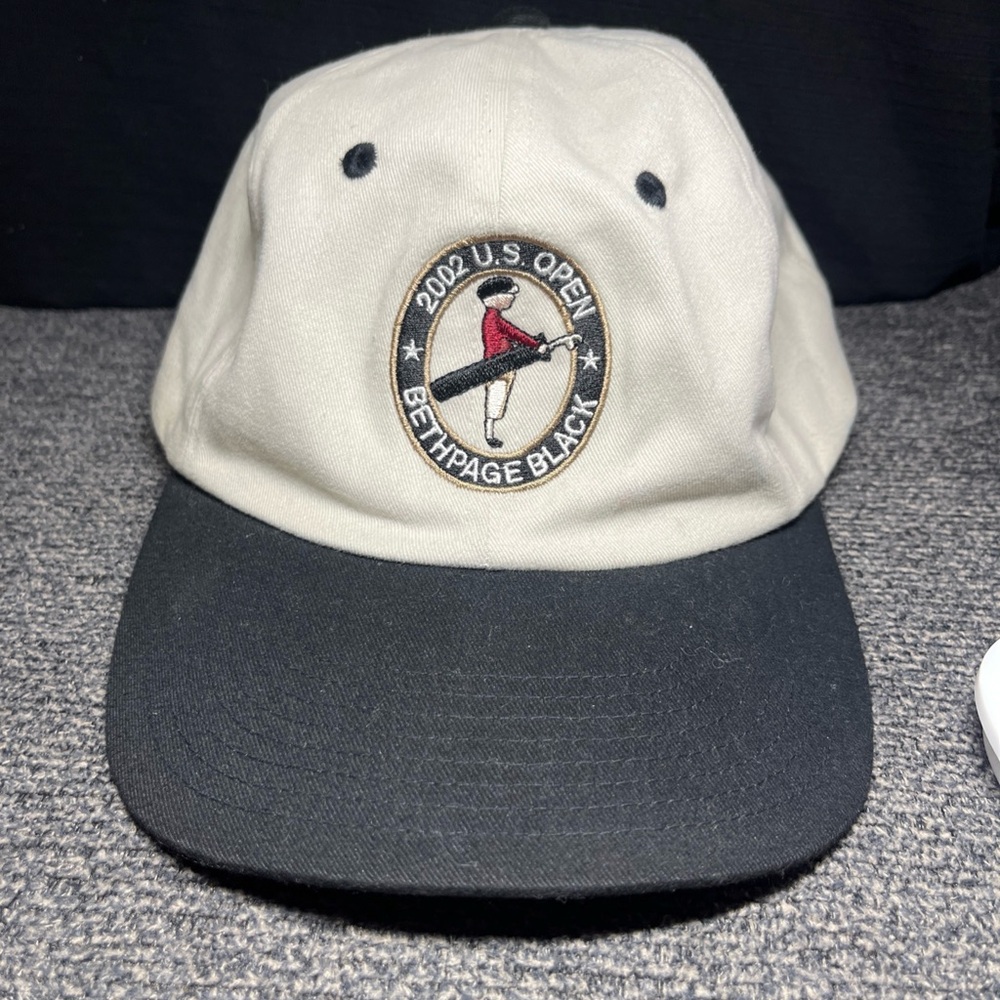 2002 U.S. Open Bethpage Black USGA Member Slideback Baseball Cap Beige One Size